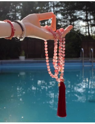 Чётки из розового  Хaлцeдoна