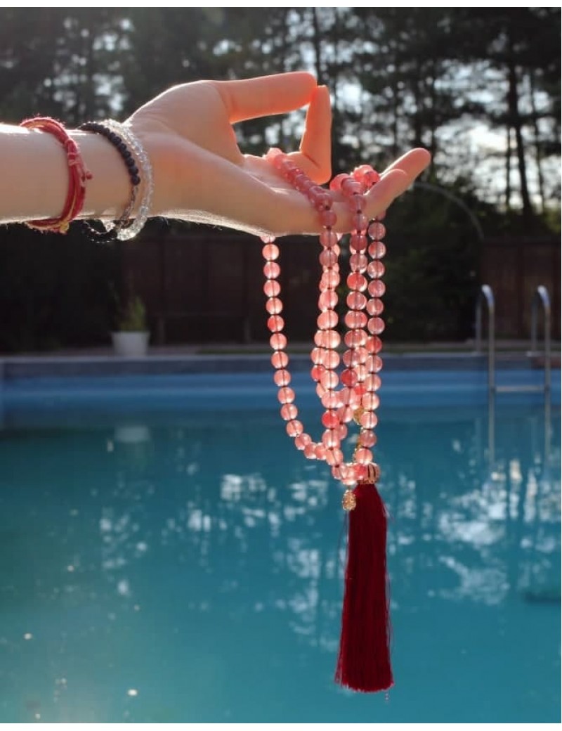 Чётки из розового  Хaлцeдoна